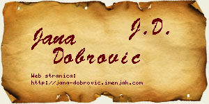 Jana Dobrović vizit kartica
